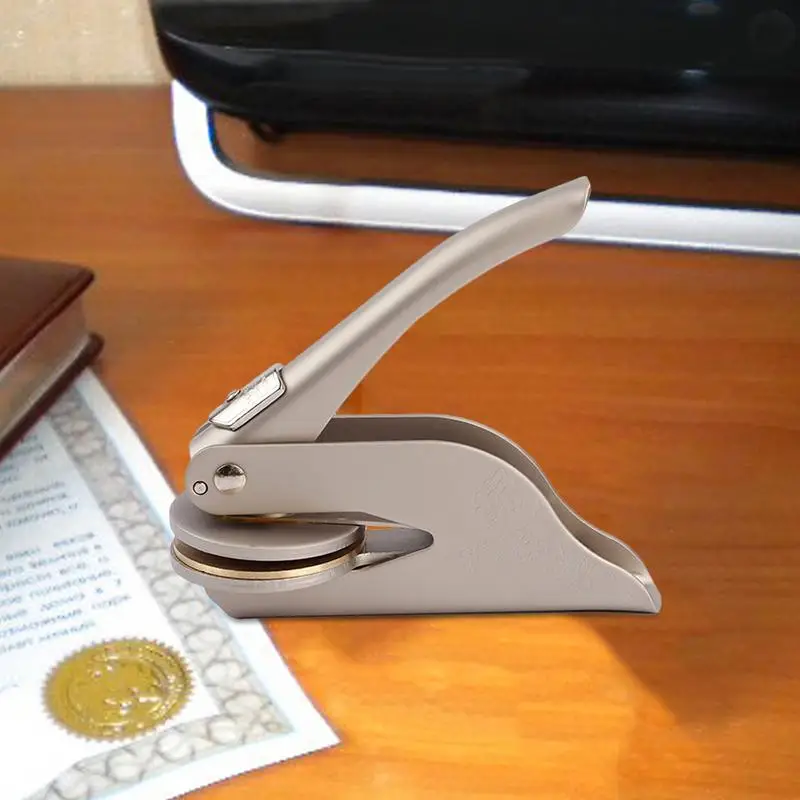 Book Stamp Embosser Metal Library Embosser Seal Stamp For Books Business Cards Paper Hand-Held Embossing Stamp For DIY Journals