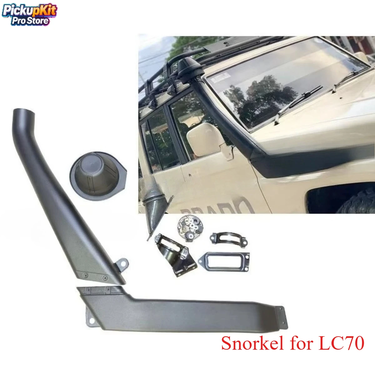 

Front Side Snorkel for LC70 – Dust-Proof Wading Hose UV-Resistant Air Intake for 4.2L Diesel