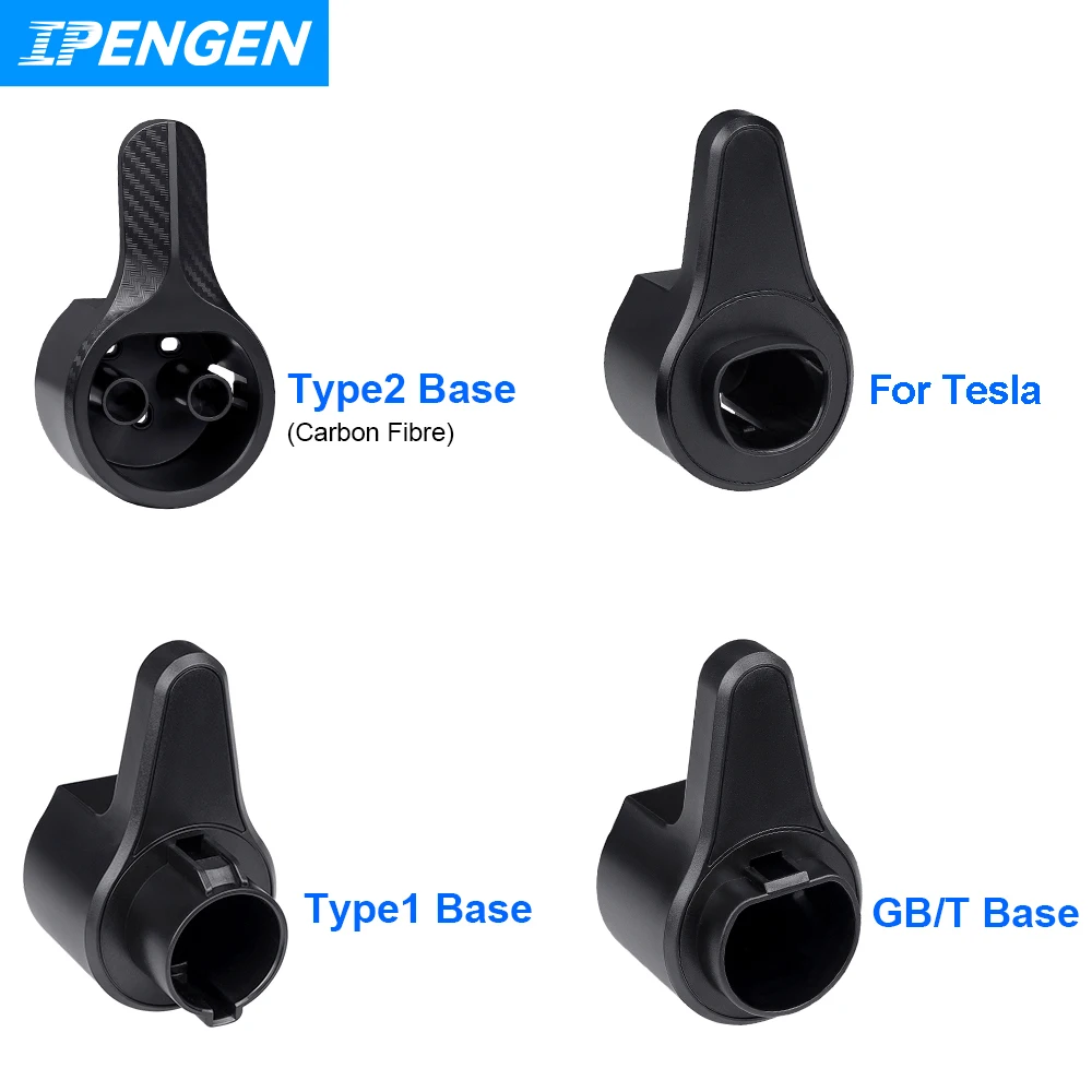 IPENGEN Electric Car Vehicle Charging Organizer Socket Type2 Type1 GBT For Tesla EV Charger Cable Holder Plug Wall Mount Bracket