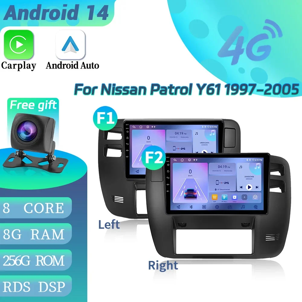 

Android 14 For Nissan Patrol Y61 1997-2005 Car Radio Multimedia Video Player Navigation 4G GPS Wireless Bluetooth CarPlay Screen