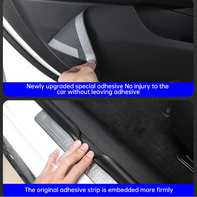 For Mercedes Benz A/C/ E-Class E300L Car Door Kick Mat GLC Car Seat Anti-Kick Mats GLB Car Door Sill Strips Protective Sticker