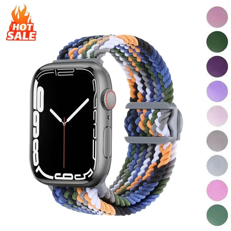 Geflochtenes Armband, elastische Nylon-Armbänder für Apple Watch 40 mm, 41 mm, 42 mm, 44 mm, 45 mm, 46 mm, 49 mm, iWatch-Serie 11 10 9 8 7 6 5 4 3