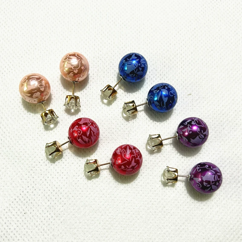 2026 New Fashion Paragraph Hot Selling Earrings Double Side Shining Pearl Stud Earrings Big Pearl Earrings Women