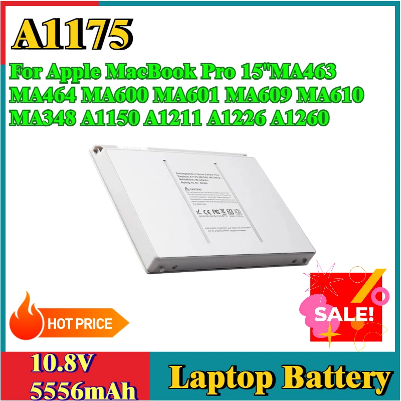 جديد A1175 استبدال بطارية الكمبيوتر المحمول 10.8 فولت 5556 مللي أمبير لابل ماك بوك برو 15 "MA463 MA464 MA600 MA601 MA609 MA610 MA348 A1150