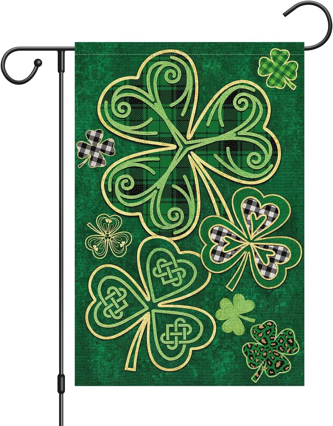 Louise Maelys Welcome St. Patricks Day Garden Flag 12x18 Double Sided Vertical, Burlap Spring Small Lucky Shamrock Clover Yard F