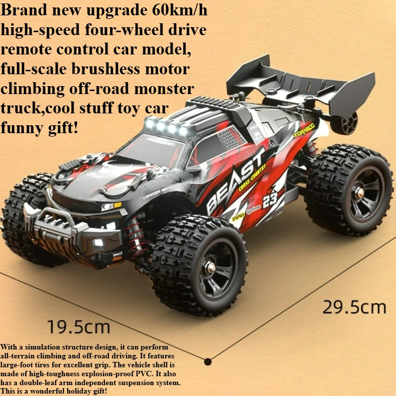 

Cool Stuff Toy Car Funny Gift-60km/h High-speed 4WD Rc Truck,Remote Control Car Model,Full-scale Off-road Rc Cars,Toys for Kids