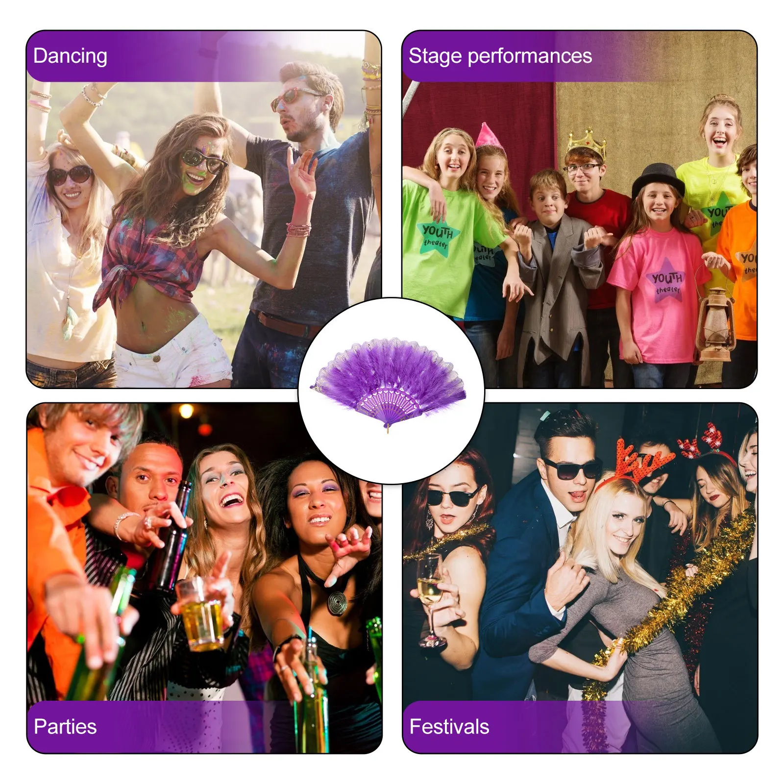 يده خمر بلوم مروحة قابلة للطي لأداء الرقص حفل زفاف ديكور أنيق الرجعية مروحة قابلة للطي فستان بتصميم حالم الدعامة