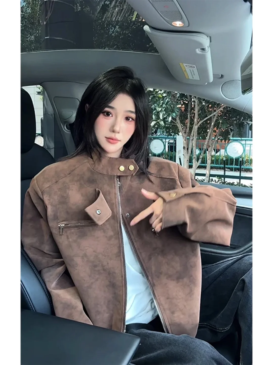 

Мужская куртка-бомбер в американском ретро-стиле из искусственной кожи, осенняя, модная, свободного кроя, не требующая глажки, из полиэстера.