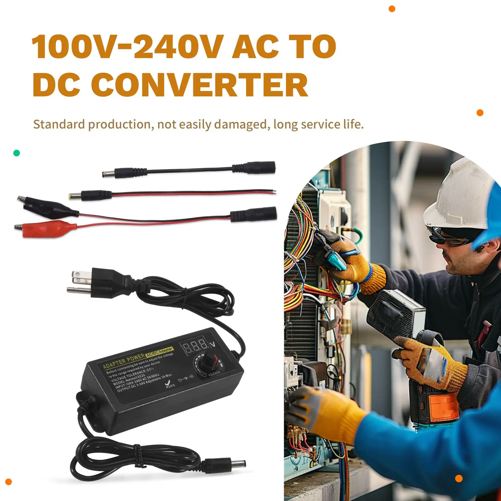 

Блок питания AB11-3X 3В-24В 3А 72Вт, регулируемый, переменный напряжение 3В 5В 6В 9В 12В 18В 20В 24В AC/DC, преобразователь AC/DC 100В-240В, вилка стандарта США