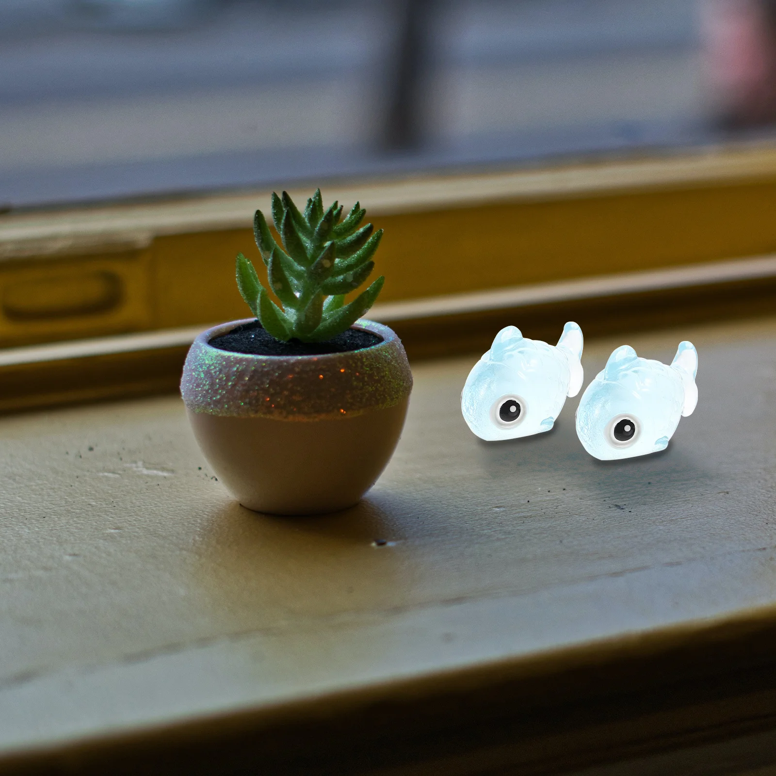 12pcs Luminous Miniature Fish Resin For Succulent Garden Micro Landscape Tiny Artificial Fish Ornament Craft Home Decor