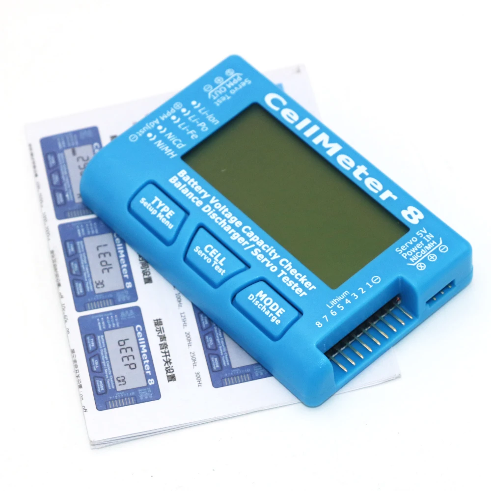 1 / 2 / 5pcs High Quality RC CellMeter-8 1-8S Battery Capacity Voltage Checker Meter LiPo Li-lon NiMH CellMeter 8 Wholesale