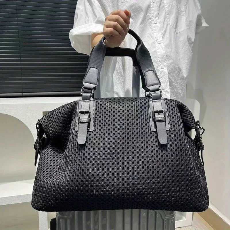 Women's Waterproof Nylon Mesh Travel Bag, Shoulder Messenger Bag, Large, Simple, Leisure, Vacation
