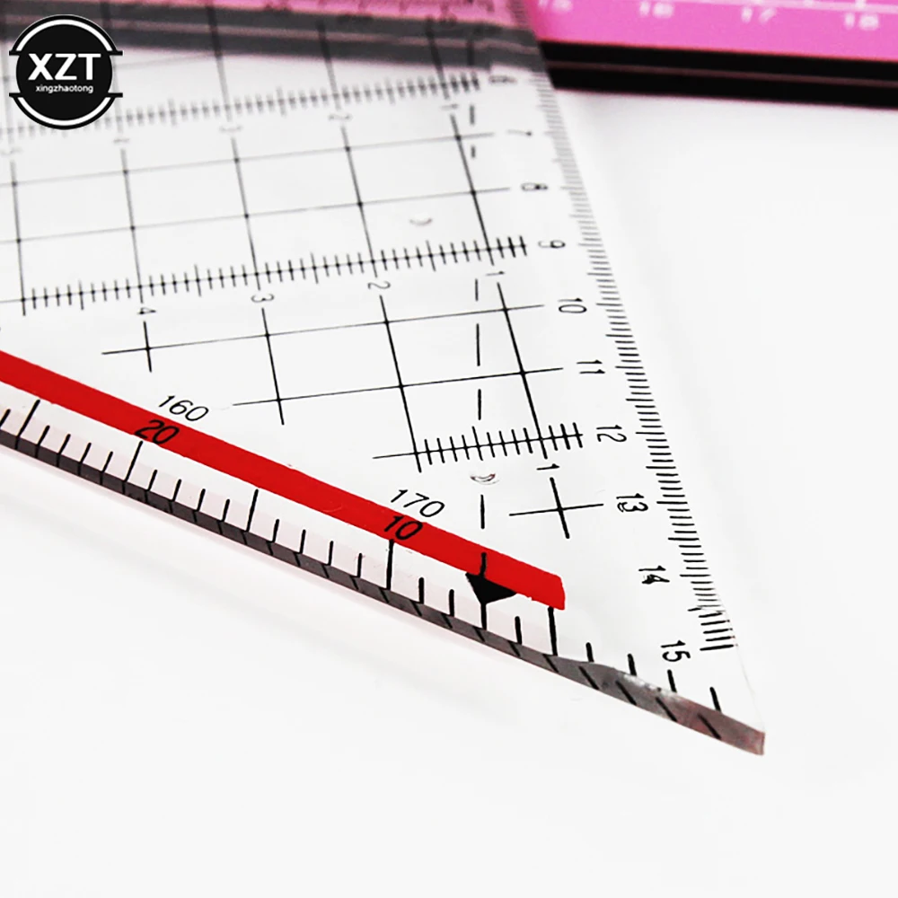 30CM Drawing Triangle Ruler Length Measuring Ruler with Handle Protractor Multi-function Drawing Design Ruler Student Stationery