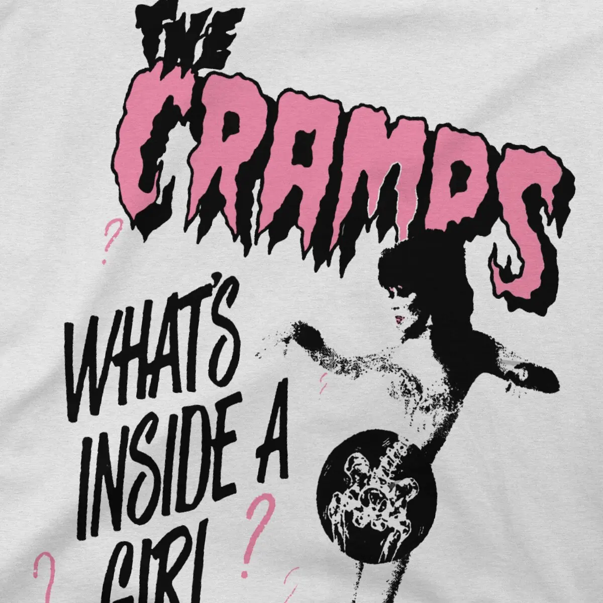 What\'s Inside A Girl T-Shirt for Men The Cramps Vintage 100% Cotton Tees O Neck Short Sleeve T Shirt Gift Idea Clothes