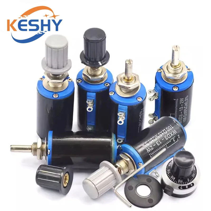 WXD3-13-2W 10K 100/220/470/680 ohm WXD3-13 2W Wirewound Multi-Turn Potentiometer 1K 2.2K 4.7K 5.6K 6.8K 47K 100K Rotary Switch