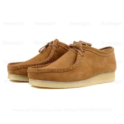 Men's Cowhide Leather Shoes High Quality Thick Soles and Lace-Up Comfortable Casual Shoes Outdoor Breathable Casual Shoes