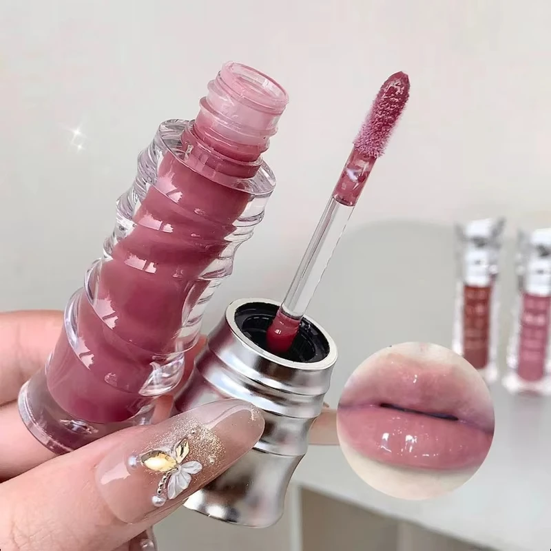 Mirror Lip Gloss Sexy Plump Purple Water Transparent Lip Glaze Shimmering Glass Moisturizing No Sticky Jelly Liquid Lipstick Oil