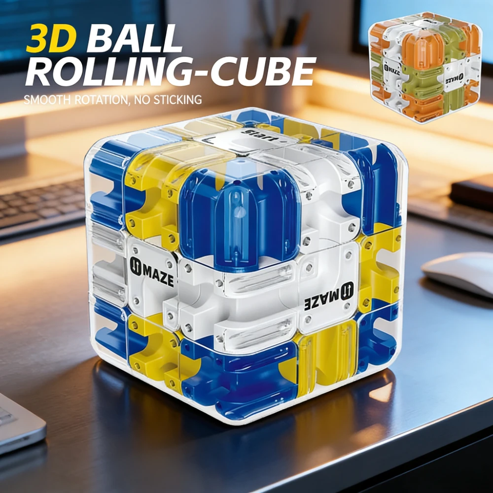 3D Maze Magic Cube Six-sided Transparent Puzzle Speed Cube Cubes Maze Toys For Children's Educational Toys Birthday Party Gift