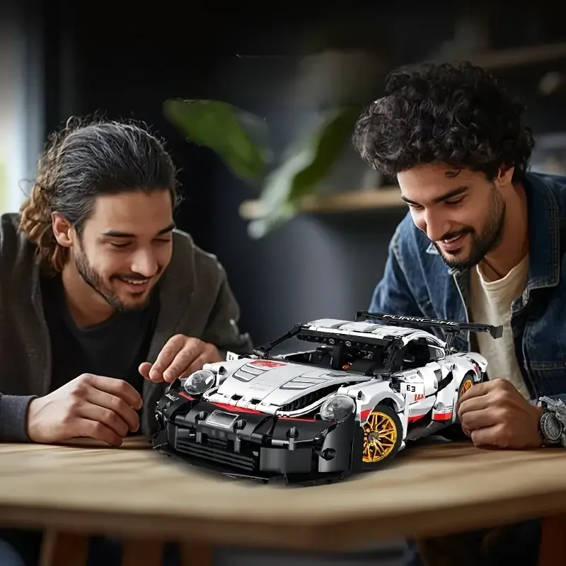 

1229-Piece Classic White Sports Car Building Block Model Set, Adult Sports Car Building Block Kit, Suitable as a Birthday Gift