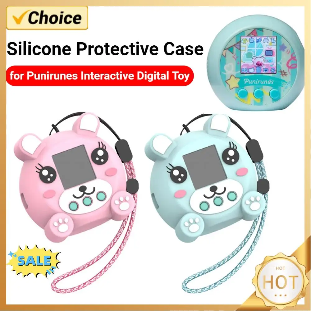 Soft Protective Case For Punirunes Interactive Digital Toy Shockproof Protective Shell with Lanyard For Punirunes Pet Digital