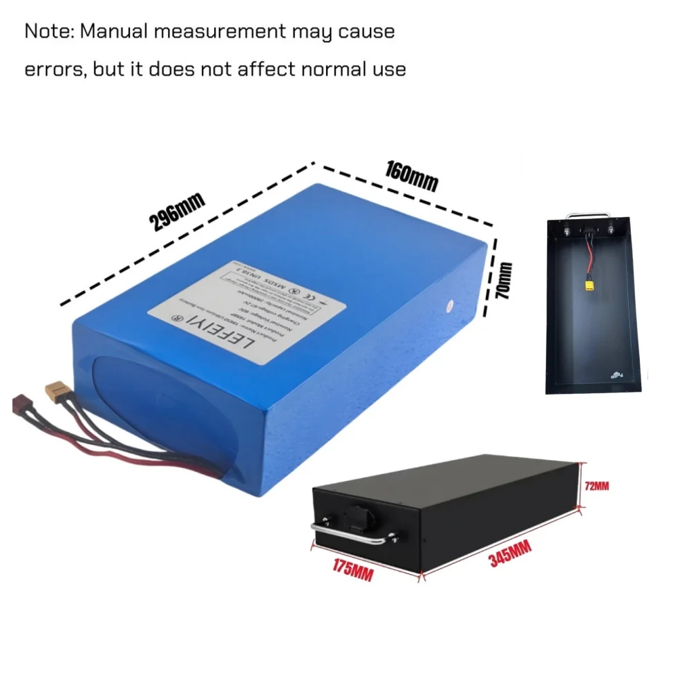 16S8P 60V Battery 20AH Lithium Battery Pack for Harley Citycoco,Motorcycle, Scooter, Bicycle 1000W 1200W 1500W Motor with BMS