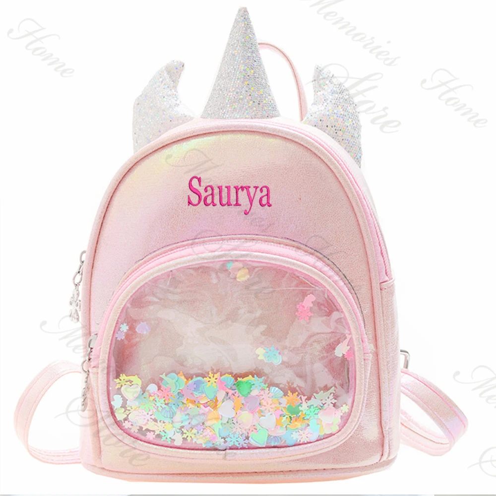 Personalized Kindergarten Backpacks Cute Unicorn Children's Small Schoolbag Baby Birthday Gift Backpack with Name for Going Out