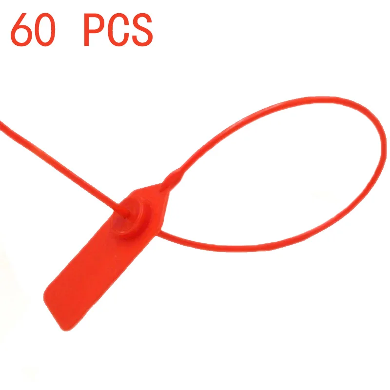 

60pcs Colorful Plastic Seals - Anti-Theft, Disposable, Durable for Logistics & Shipping, 4 Colors (Yellow, Red, Green, Blue)
