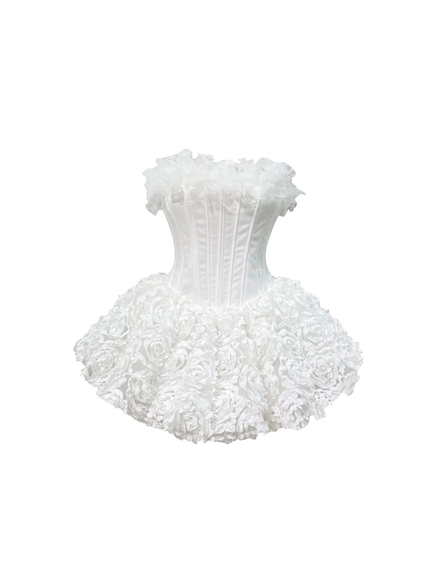 Ele Heavy Embroidery Bustier Dr Women's A-Line Skirt Sle Svel ort Dr One-oulder Puffy Skirt for Par