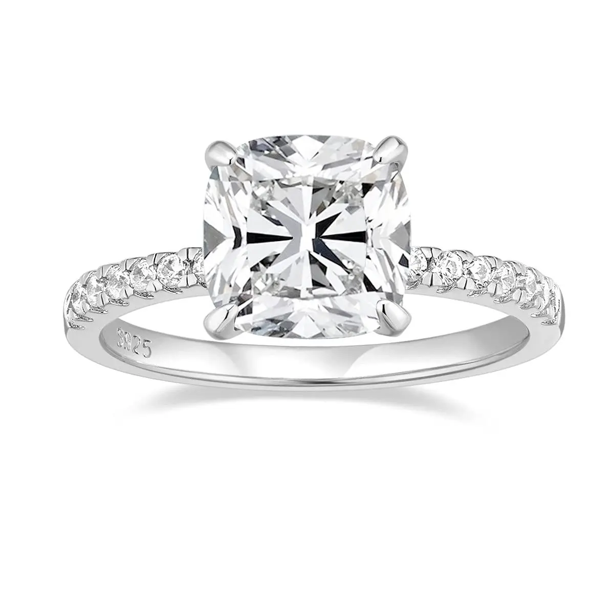 

ETERNALS EARTH Cushion Cut Moissanite Rings for Women, 18K Gold Plated Solid S925 Sterling Silver Moissanite Engagement Ring