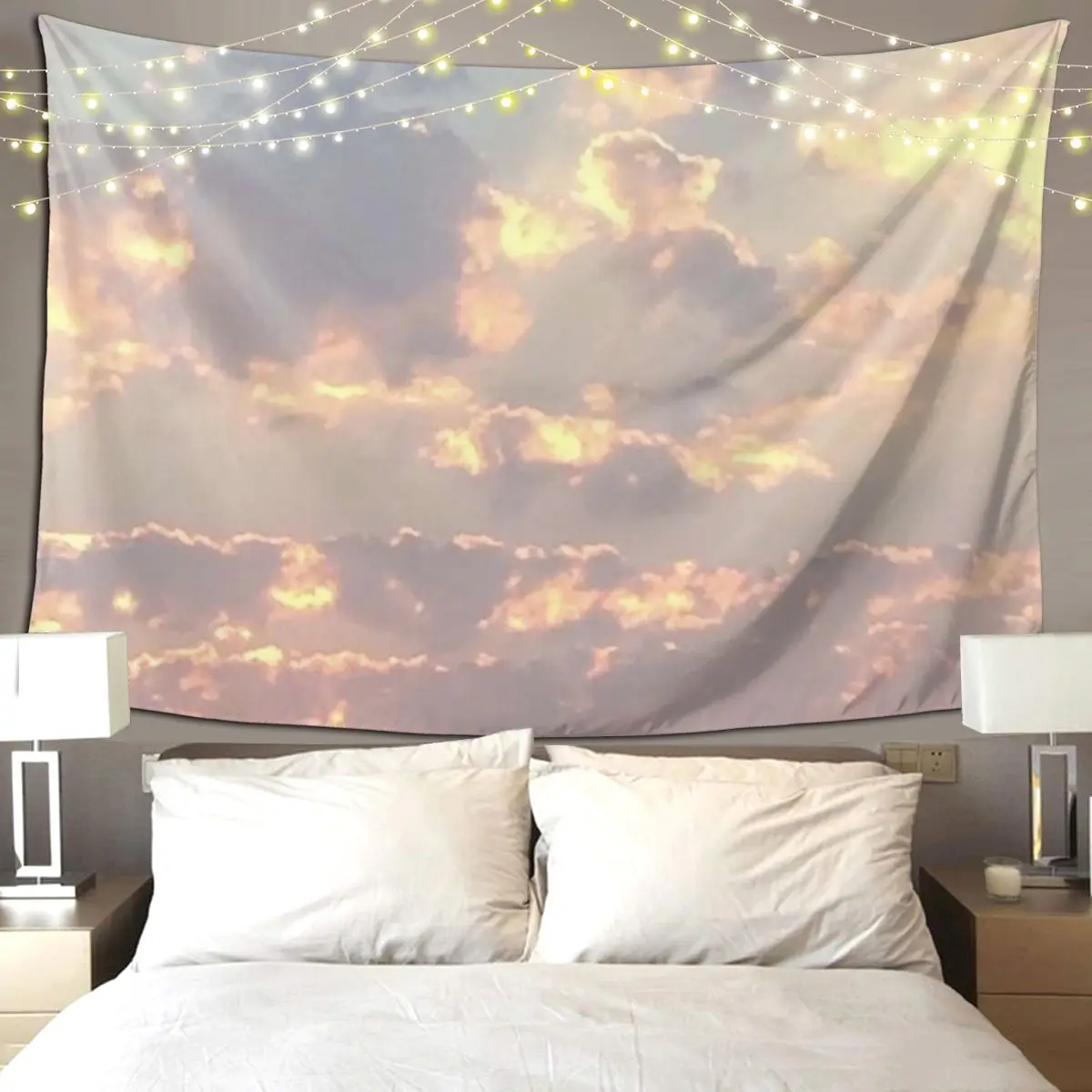 Luminous Clouds Tapestry Art Wall Hanging Aesthetic Home Decor Tapestries for Living Room Bedroom Dorm Room