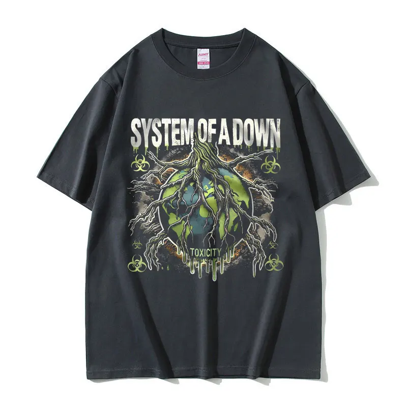 Rock Band System of A Down Toxicity Graphic T-shirt Men Women Fashion Vintage Oversized Tshirt Male Alternative Metal Streetwear