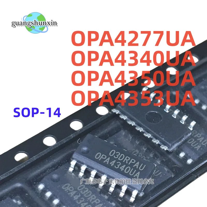 10Pcs/lot OPA4277UA OPA4277 OPA4340UA OPA4340 OPA4350UA OPA4350 OPA4353UA OPA4353 Amplifier 4 Circuit Rail-to-Rail 14-SOIC