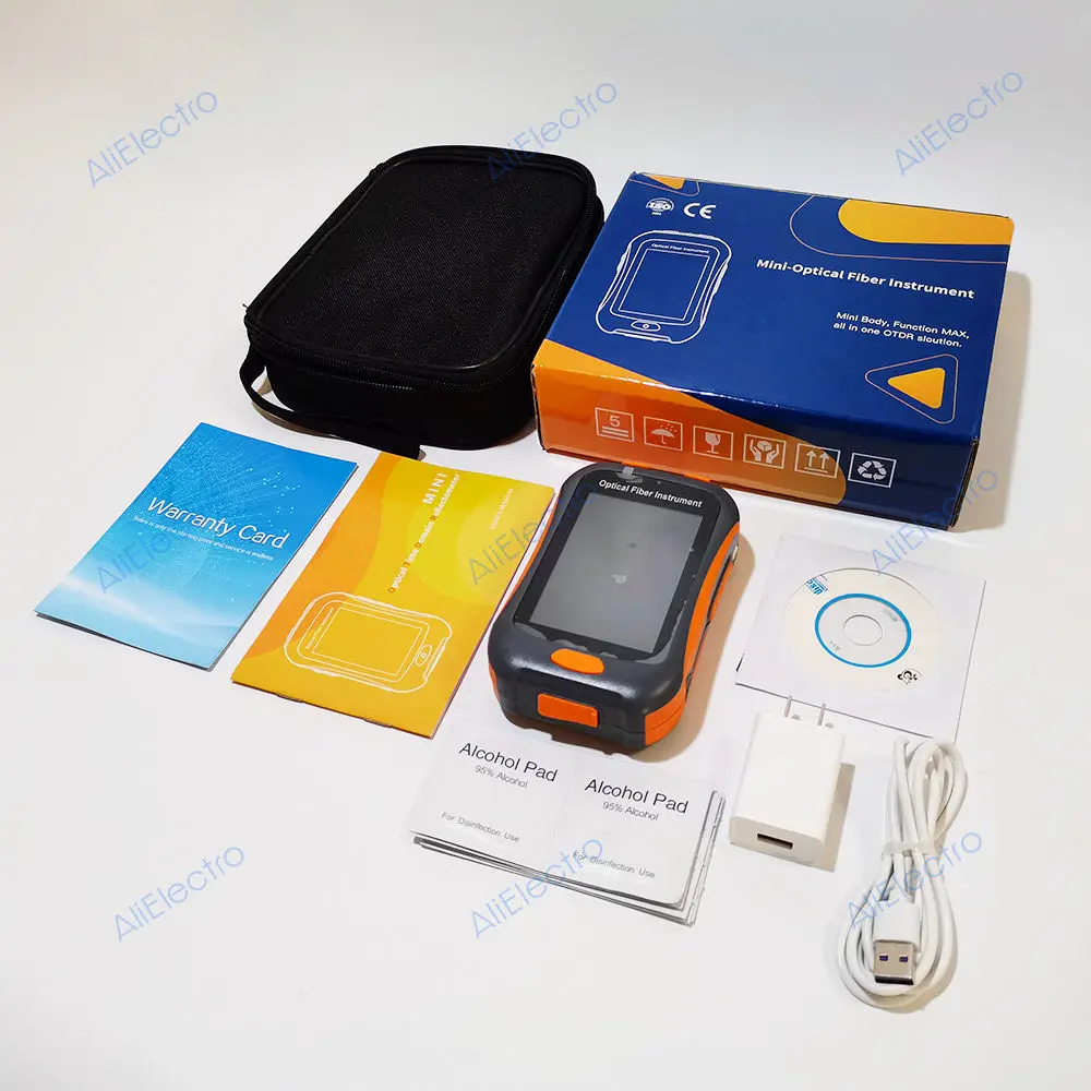 Mini OTDR Active Fiber Live Test 1550nm (1490/1577nm) 22dB Optical Fiber Reflectometer with Event Map OPM VFL OLS Touch Screen