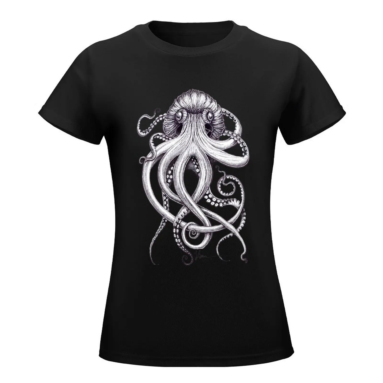 Kraken T-Shirt Blouse kawaii clothes funny aesthetic clothes black t shirts for Women