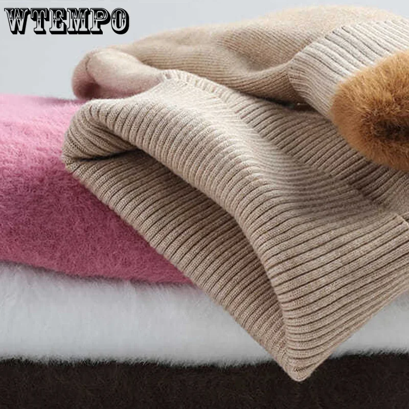 Turtle neck suéter de invierno para mujeres elegante grueso y cálido suéter de punto para mujeres de manga larga suéter de punto básico suelto