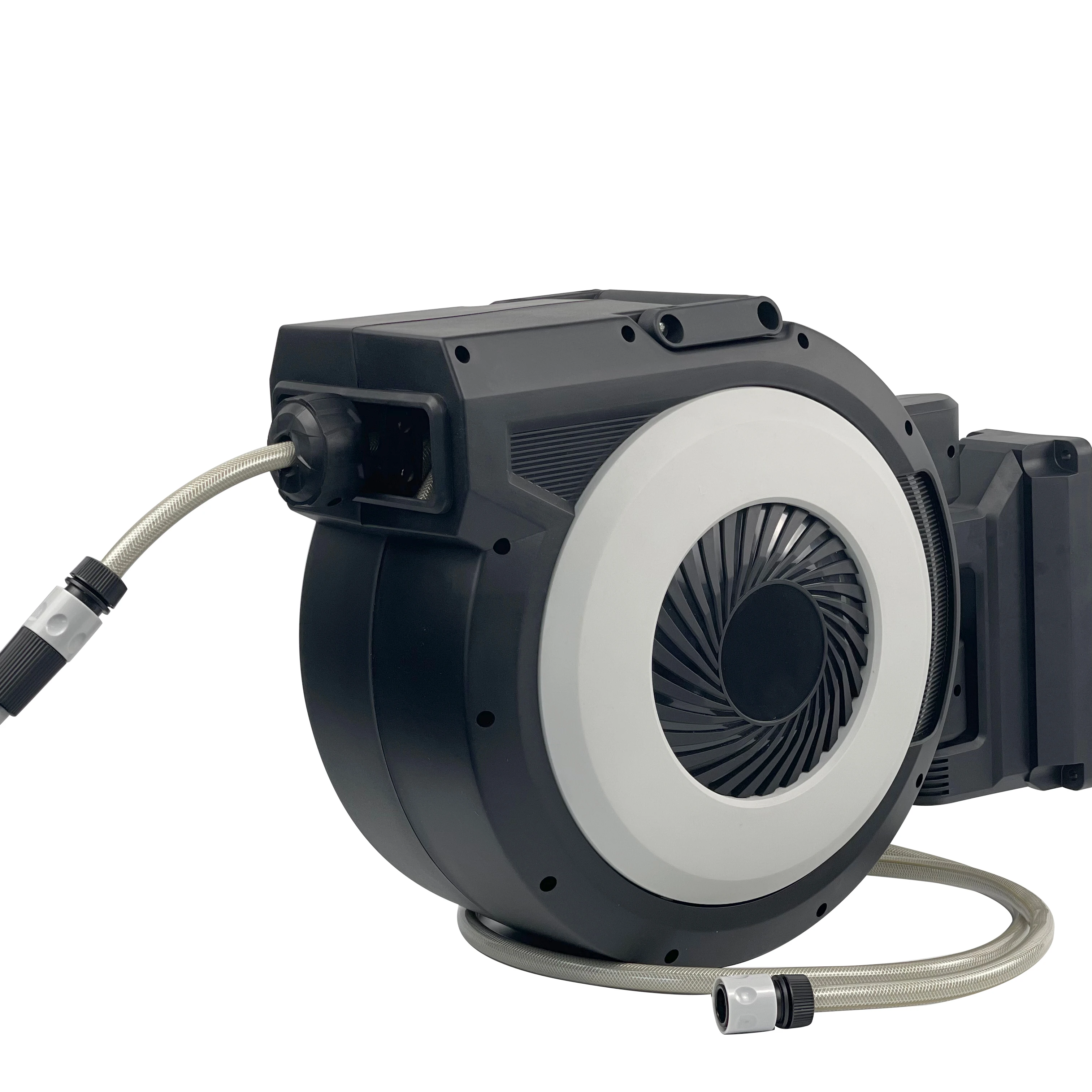 82FT Retractable Garden Hose Reel with Auto Rewind, 1/2'' Large Diameter Plastic Water Hose