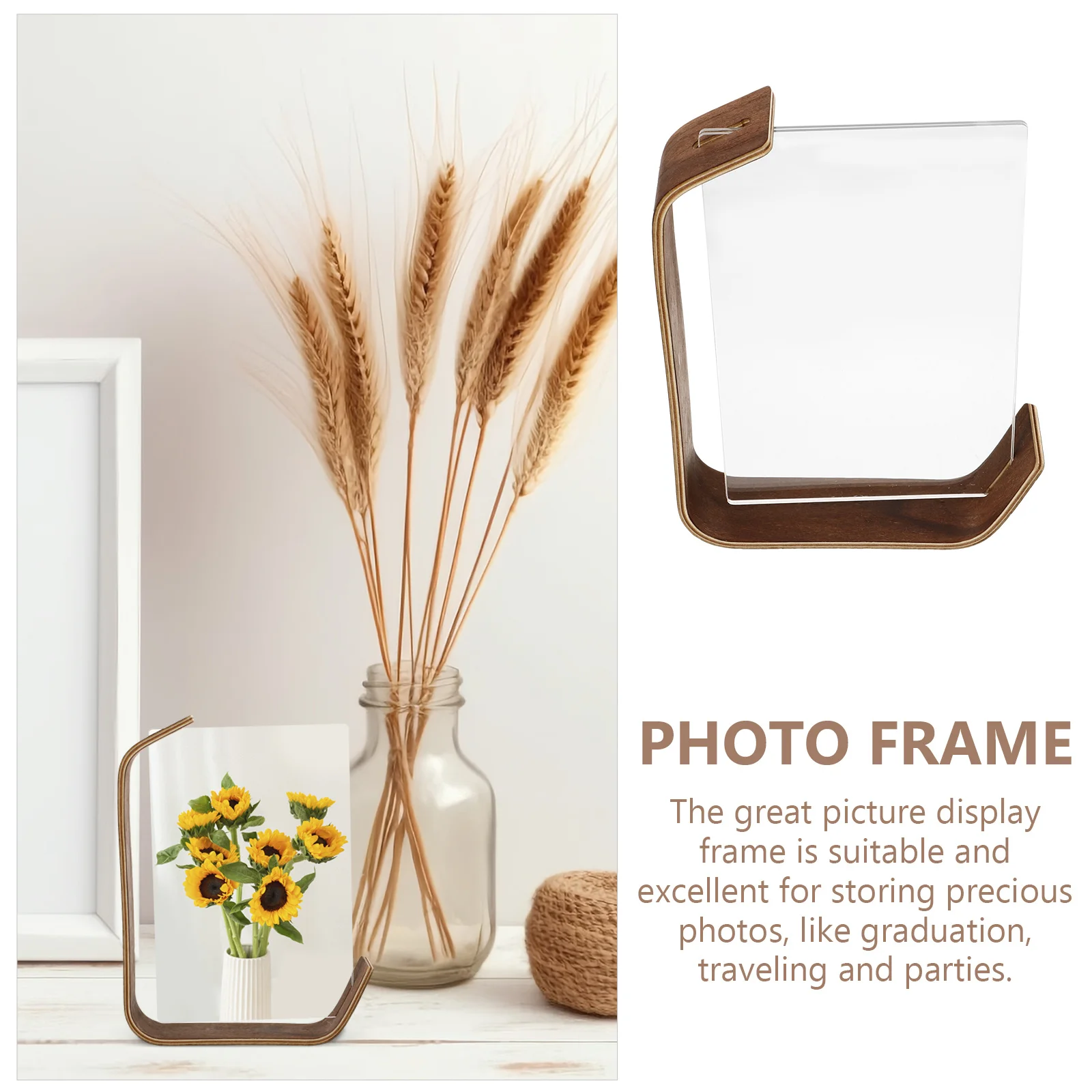 Acrylic Photo Frame Clear 4X6 Picture Frame For Desk Home Decor Sturdy Desktop Display Stand Bedroom Office Wall Mountable