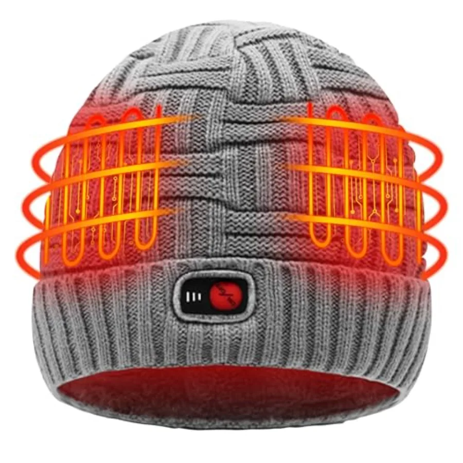 

SVPRO Heated Hat Men Women Electric Heated Beanie Rechargeable Winter Warm Knit Hat Washable Battery Heating Skull Cap