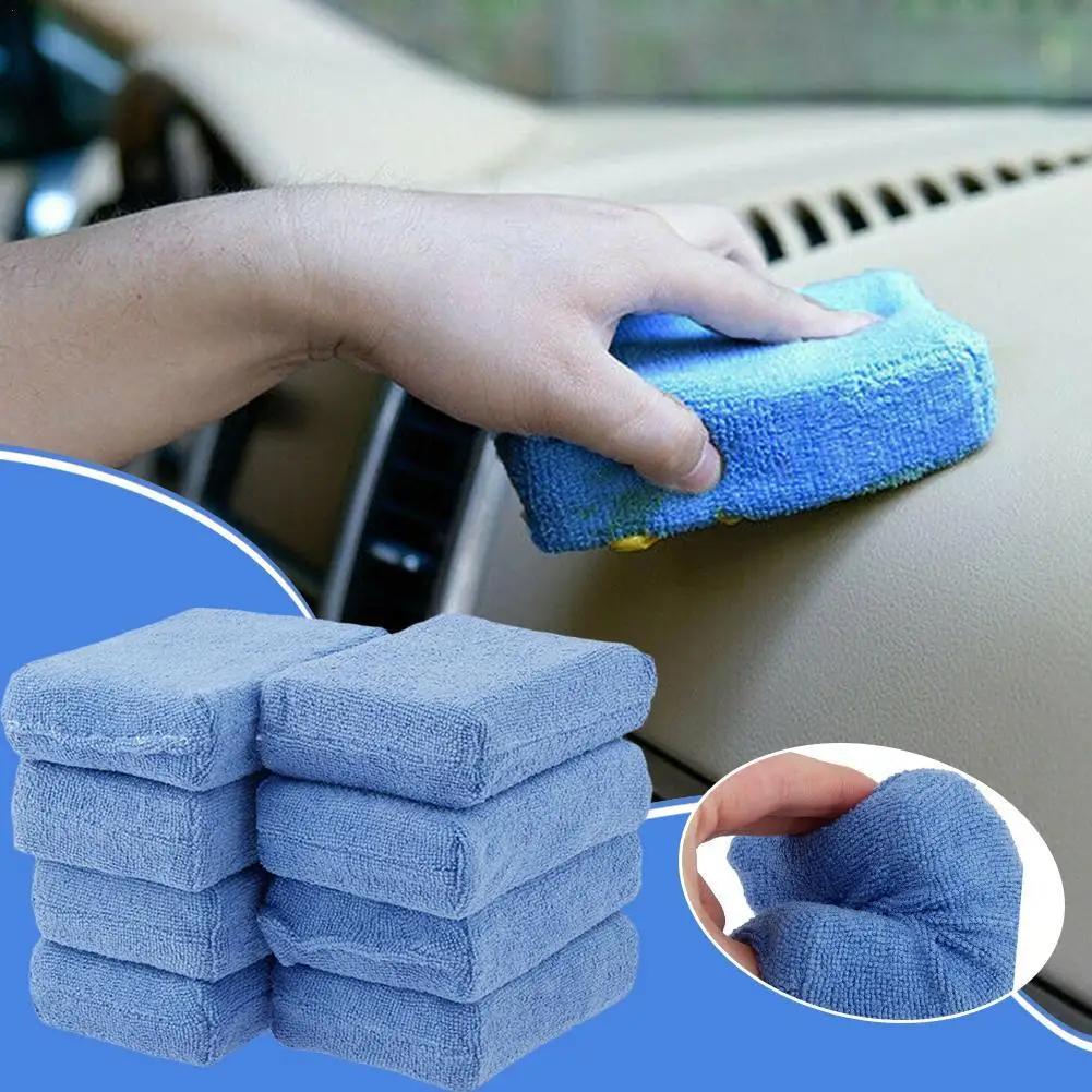 Car Cleaning Sponge Cloths Car Cleaning Cloths Car Wax Polishing Pad Car Detailing Microfiber Applicators (Pack Of 8)