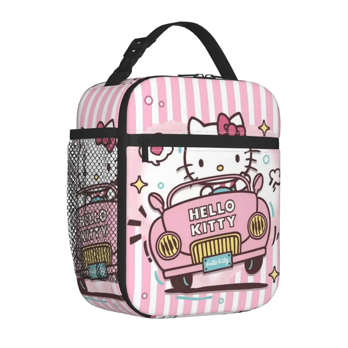 Bolsa de almuerzo personalizada de Hello Kitty Cat para mujer, bolso de mano portátil con aislamiento térmico para playa, Camping y viaje