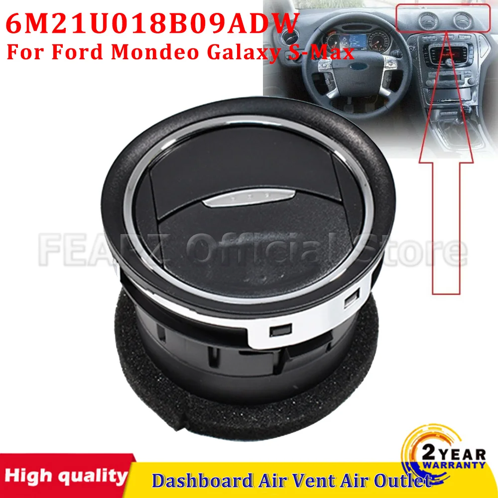 

Для Ford Mondeo Galaxy S-Max 6M21U018B09ADW 6M21U018B09AF3YYW 1 шт. Круглая решетка воздуховода приборной панели, вентиляционное отверстие кондиционера