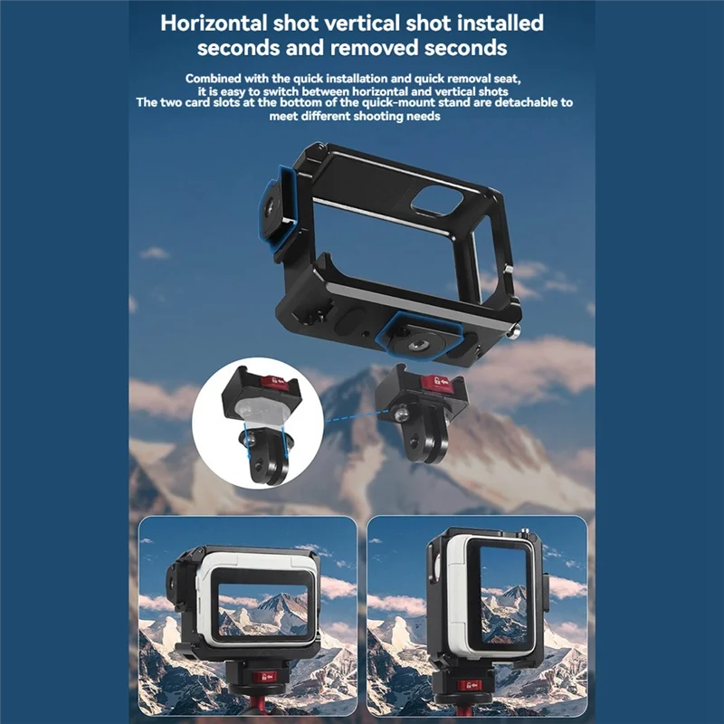 Для Insta360 GO3/GO 3S ультра легкий металлический каркас, чехол, защитный чехол, аксессуары, двойная холодная обувь-TCES