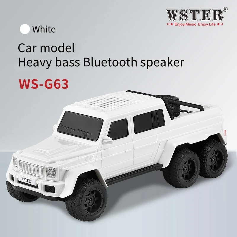 大型重低音ハイパワー8WピックアップトラックスピーカーWS-G63ワイヤレスBT車型ミュージックスピーカー、BT、USB、TF、AUX、FM、TWS対応