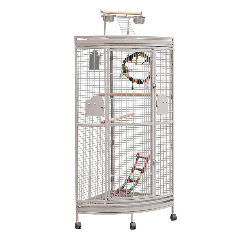 A09 Cage Oiseau Large Birds Parrot Canary Stainless Macaw Lovebird Breeding Cage Corner Parrot Cages