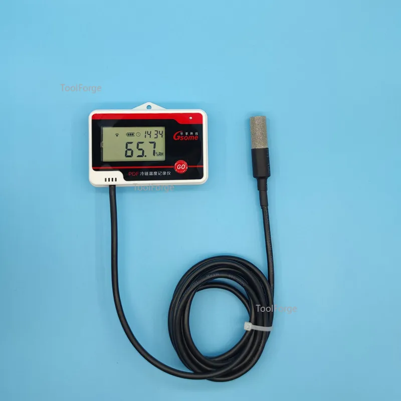 External Temperature and Humidity Probe, Portable Temperature and Humidity Recorder Directly Export Data Reports Without Driver