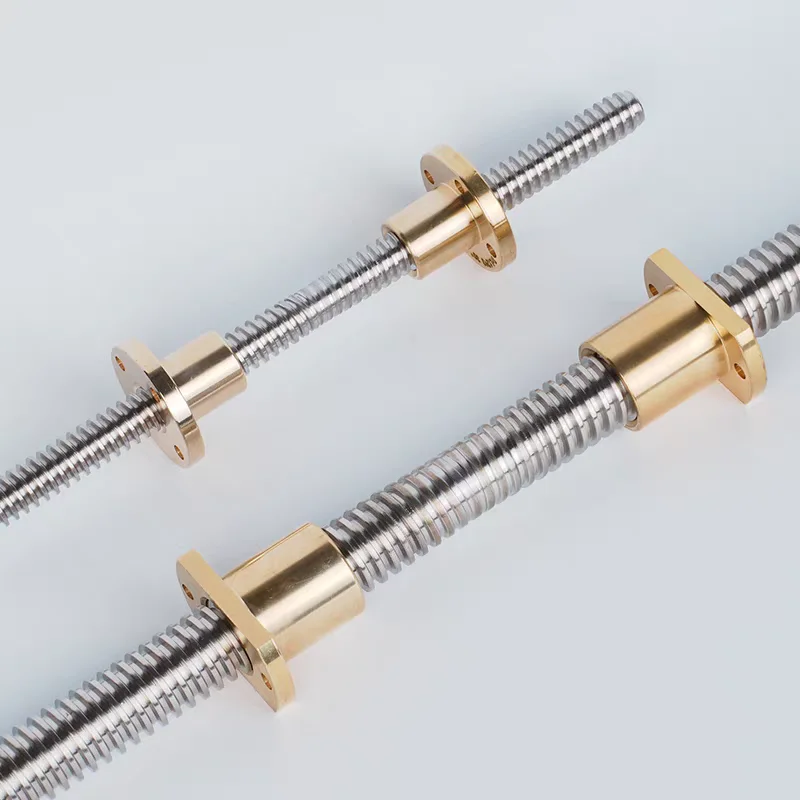 Large Trapezoidal Screw Nut Set, Left and Right-hand Threads, Rectangular T-shaped Thread Rod, Non-standard Processing