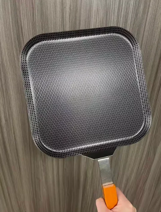 Uncoated Frying Pan 304 Stainless Steel Steak Plate Thickened Square Iron Plate Pot Practical Versatile Kitchen Supplies