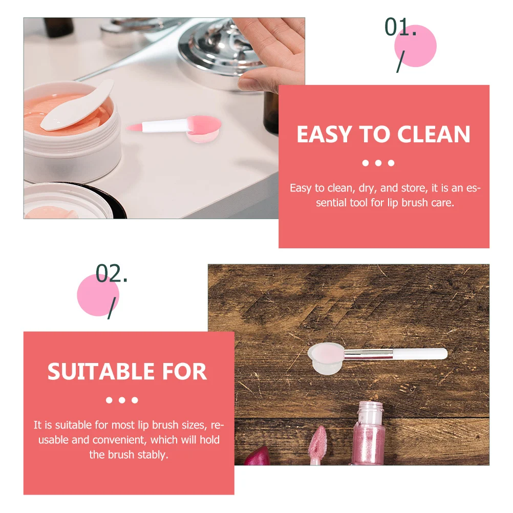 

12pcs Lip Brush Dust Cover Durable Wear Resistance Easy Suction Cup Prevent Falling Prolong Life Suitable Sizes