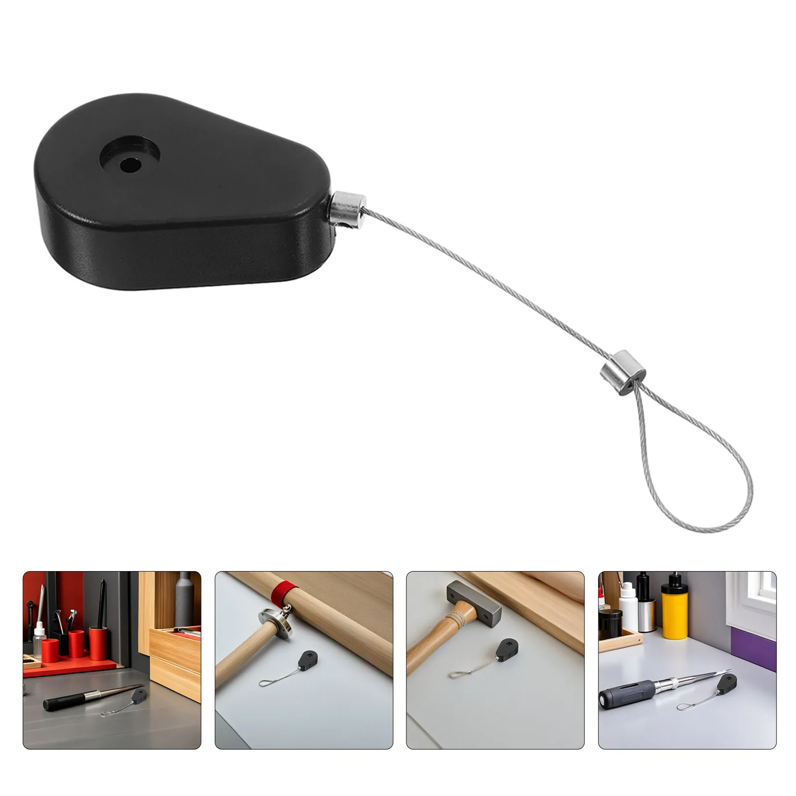 4Pcs Retractable Security Cable Lock Telescopic Anti-Theft Tether for Laptop Remote Controller TV Display Merchandise Safe