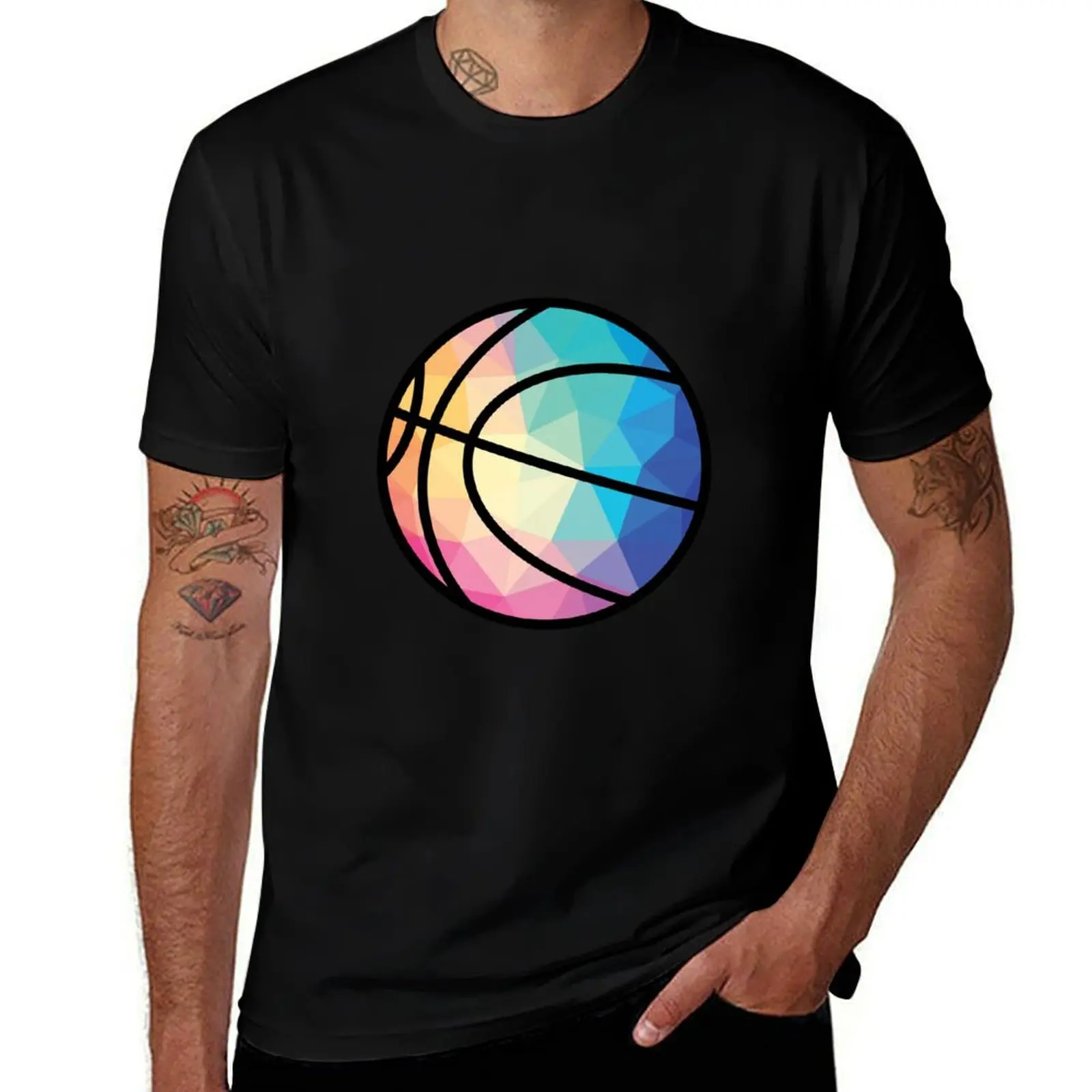 

Geometric Basketball Shape Low Poly Basketball Gift T-Shirt vintage t shirts oversize t-shirts man tees men tshirt